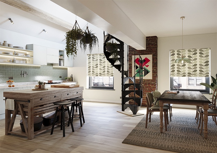 Orla Kiely Multi Stem, Warm Grey - Roman Blind - Image 6